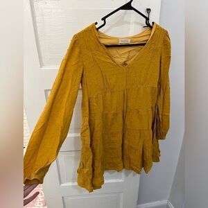 super‎ cute golden yellow dress for spring urban outfitters
